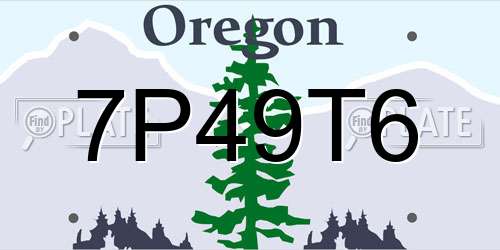 7P49T6 Oregon License Plate