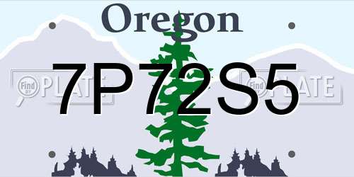 7P72S5 Oregon License Plate
