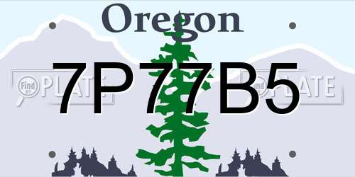 7P77B5 Oregon License Plate