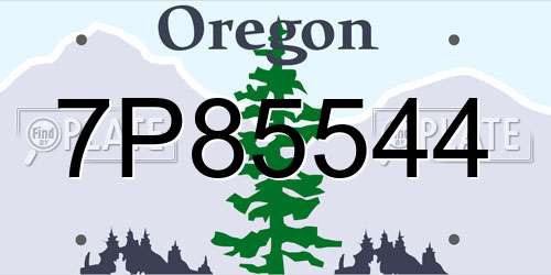 7P85544 Oregon License Plate