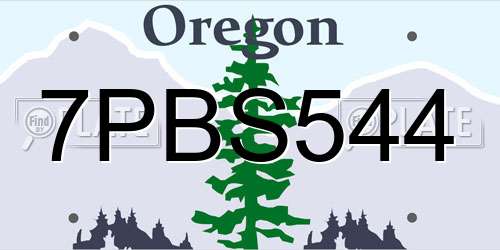 7PBS544 Oregon License Plate