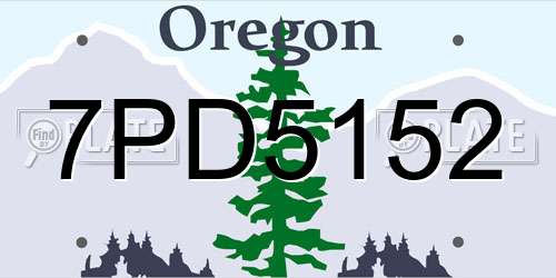 7PD5152 Oregon License Plate