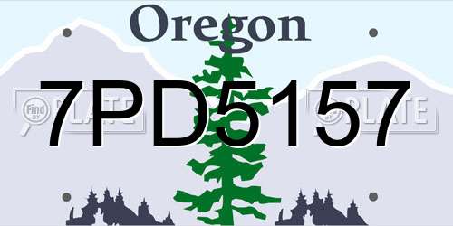 7PD5157 Oregon License Plate