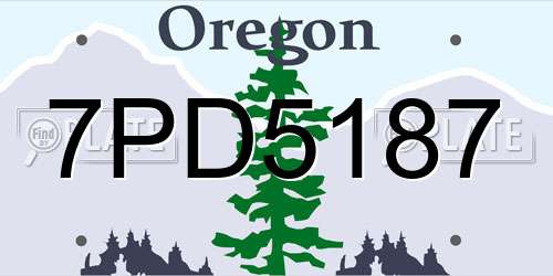 7PD5187 Oregon License Plate