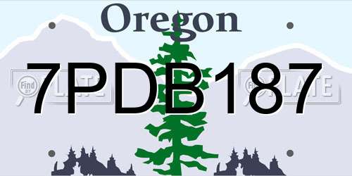 7PDB187 Oregon License Plate