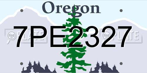 7PE2327 Oregon License Plate