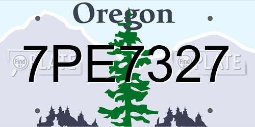 7PE7327 Oregon License Plate