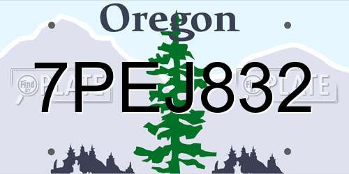 7PEJ832 Oregon License Plate