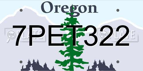 7PET322 Oregon License Plate