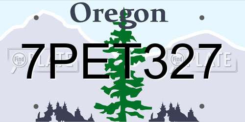 7PET327 Oregon License Plate