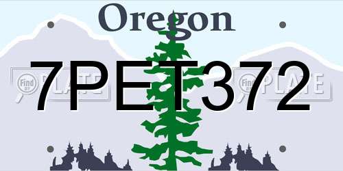 7PET372 Oregon License Plate