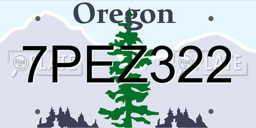7PEZ322 Oregon License Plate