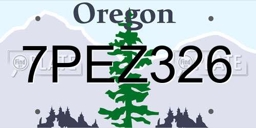 7PEZ326 Oregon License Plate