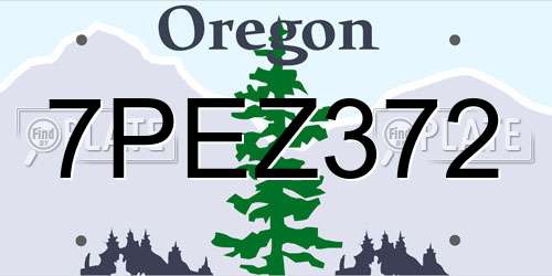 7PEZ372 Oregon License Plate