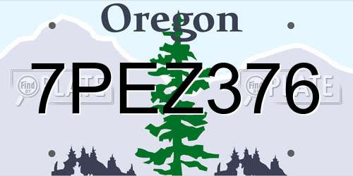 7PEZ376 Oregon License Plate