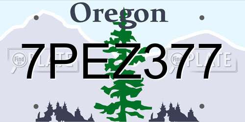 7PEZ377 Oregon License Plate
