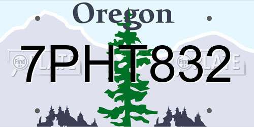 7PHT832 Oregon License Plate