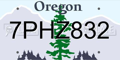 7PHZ832 Oregon License Plate