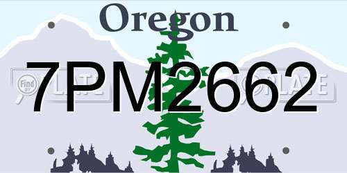 7PM2662 Oregon License Plate