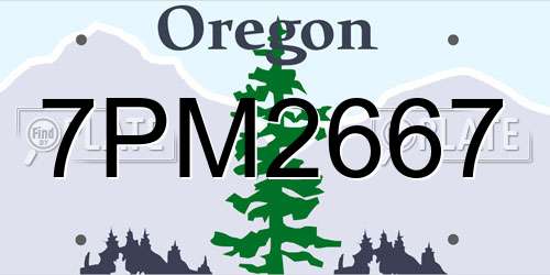 7PM2667 Oregon License Plate