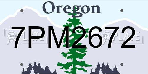 7PM2672 Oregon License Plate