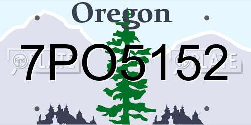 7PO5152 Oregon License Plate