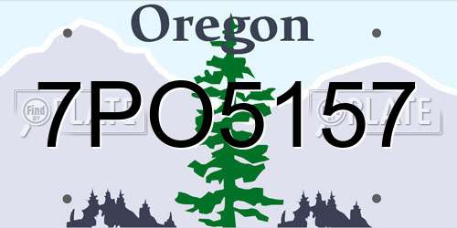 7PO5157 Oregon License Plate
