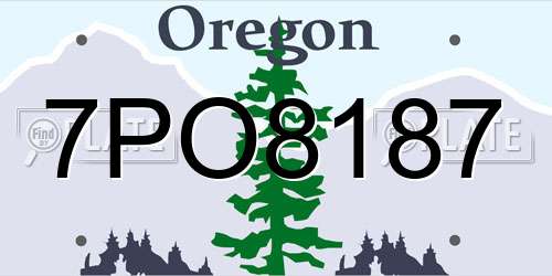 7PO8187 Oregon License Plate