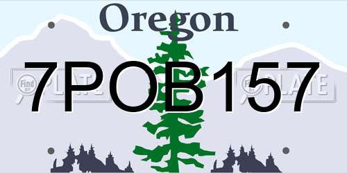 7POB157 Oregon License Plate