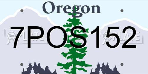 7POS152 Oregon License Plate