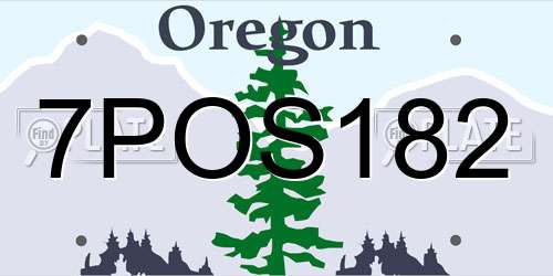 7POS182 Oregon License Plate