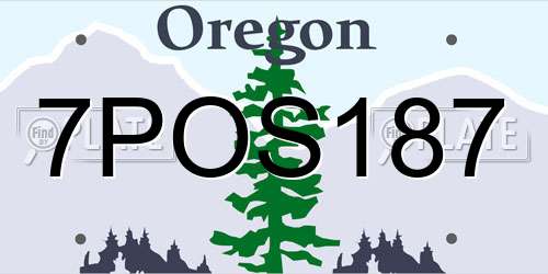 7POS187 Oregon License Plate