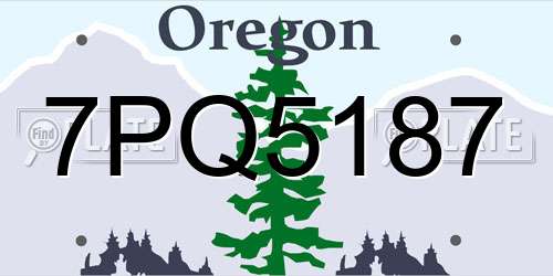 7PQ5187 Oregon License Plate