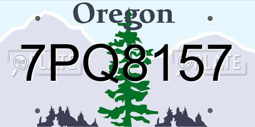 7PQ8157 Oregon License Plate