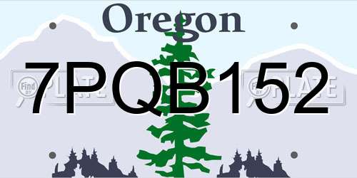 7PQB152 Oregon License Plate