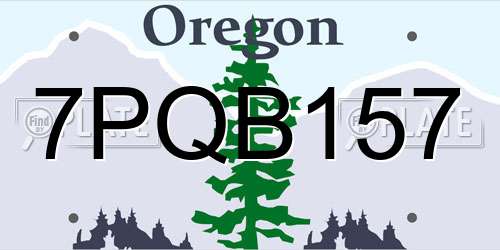 7PQB157 Oregon License Plate