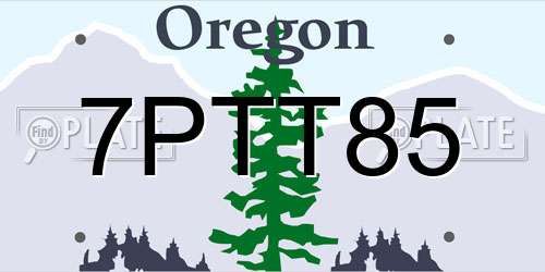 7PTT85 Oregon License Plate