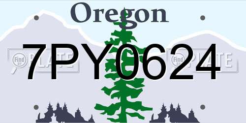 7PY0624 Oregon License Plate
