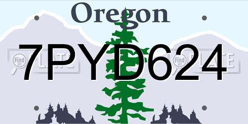 7PYD624 Oregon License Plate