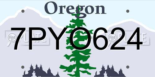 7PYO624 Oregon License Plate