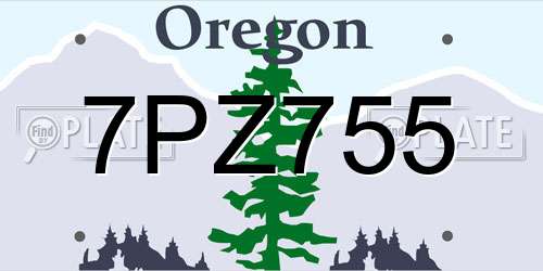 7PZ755 Oregon License Plate