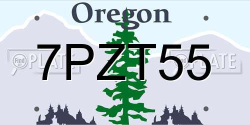 7PZT55 Oregon License Plate