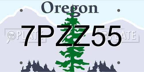 7PZZ55 Oregon License Plate