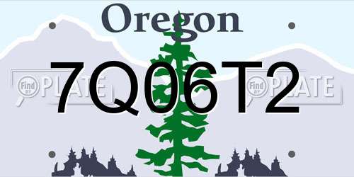 7Q06T2 Oregon License Plate
