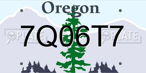 7Q06T7 Oregon License Plate
