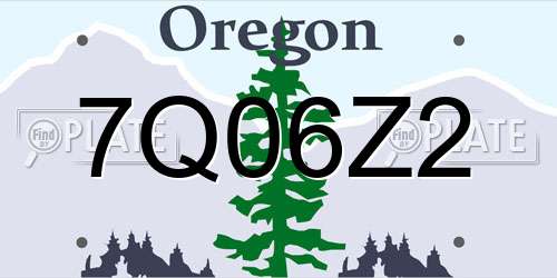 7Q06Z2 Oregon License Plate