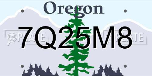 7Q25M8 Oregon License Plate