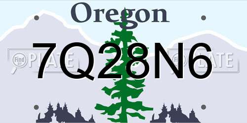 7Q28N6 Oregon License Plate