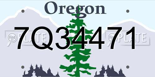 7Q34471 Oregon License Plate