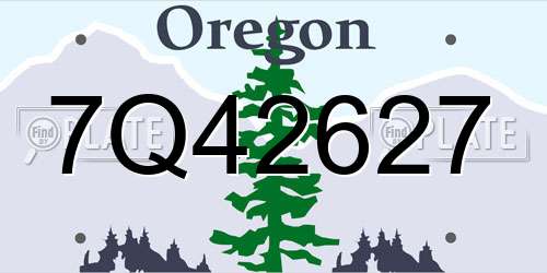 7Q42627 Oregon License Plate